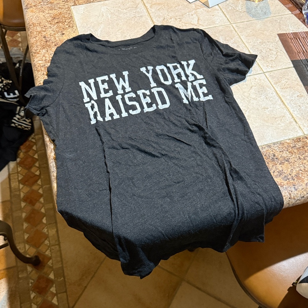 “New York Raised Me” blue t shirt